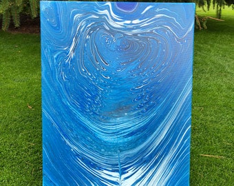 Acrylic paint pouring. Original abstract painting.