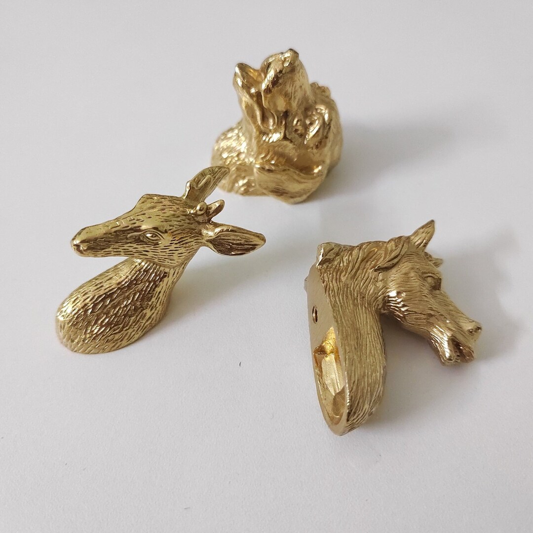 Animal Head Drawer Knobs Playful Furniture Accessories Single Hole