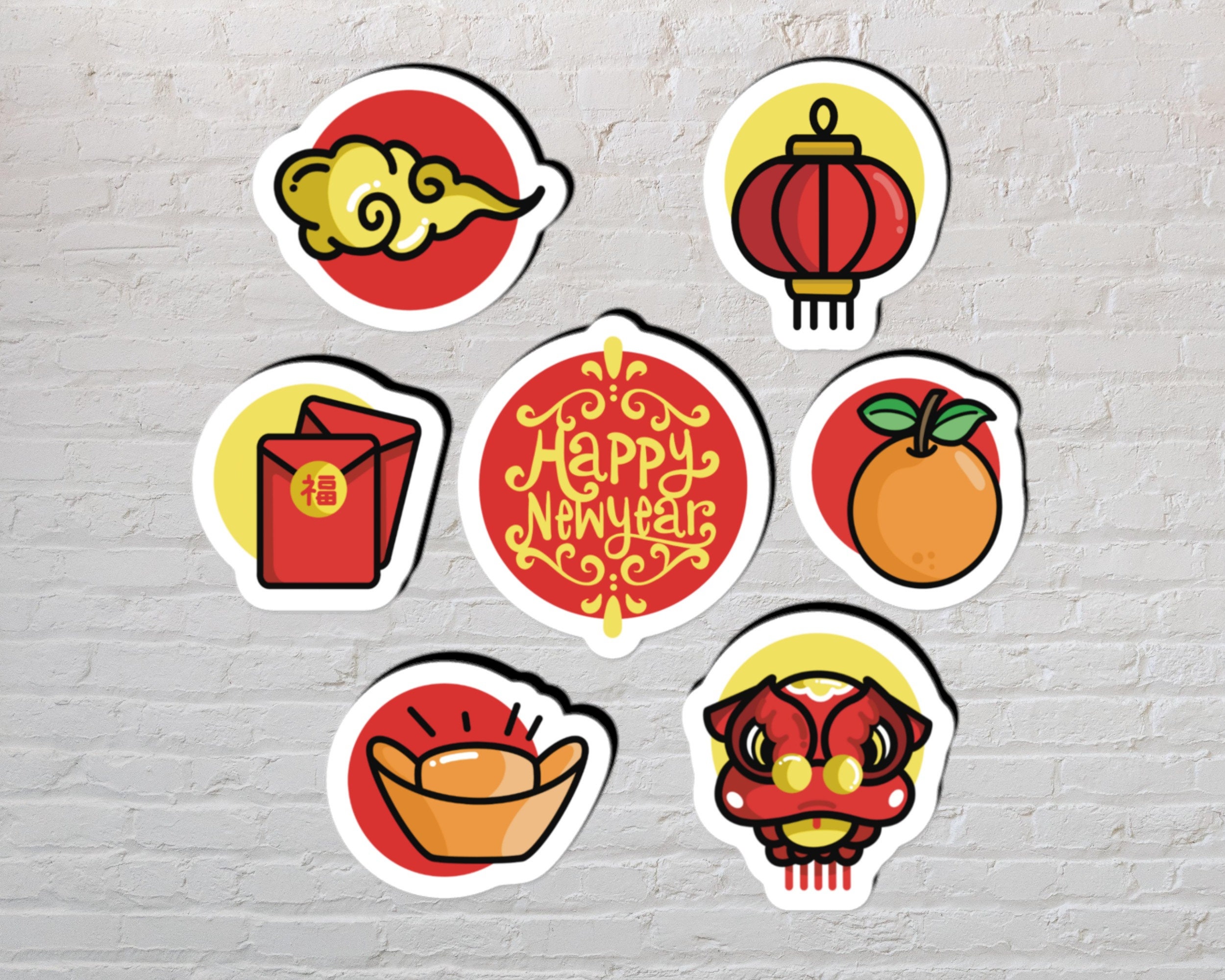 Chinese New Year Sticker Pack Lunar New Year Cny New Etsy