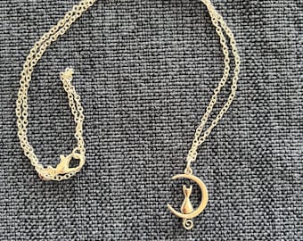 Cat on Moon necklace