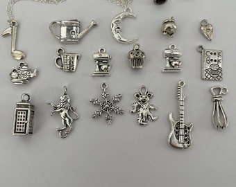 Silver charm necklaces
