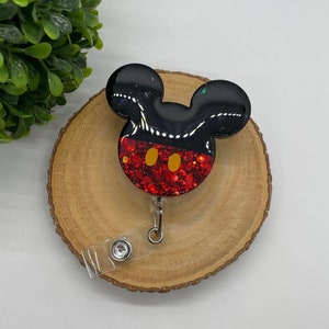 Mickey inspired Badge Reel / Glitter Badge Reel / Badge Reel