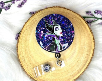 Maleficent Badge Reel / Disney Villains Badge Reel / ID Holder / Sleeping Beauty Badge Reel