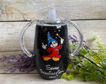 Hechicero Mickey Tumbler, Mickey Fantasia Glitter Tumbler, Fantasmic Tumbler, Disney Glitter Tumbler, Disney Cup