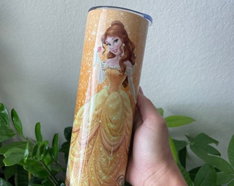 Belle Tumbler, Custom Princess Travel Cup, Disney Gift