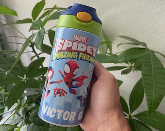 Spidey Tumbler: Custom Kids' Water Bottle with Straw