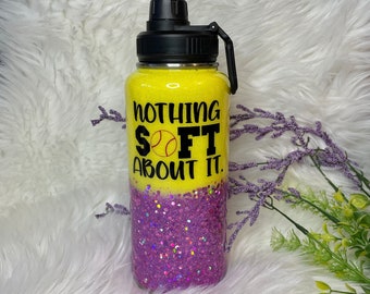 Softball Glitter Tumbler / Softball avec nom Tumbler / Glitter Tumbler / Custom Cup