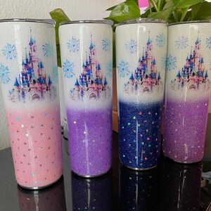 Disney Castle Glitter Tumbler / Disney Glitter Tumbler / Glitter Tumbler / Custom Cup