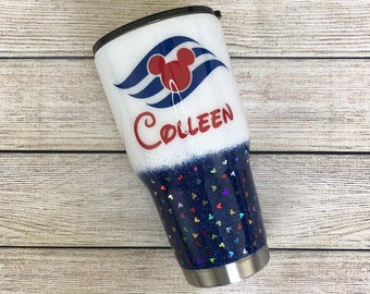 Disney Cruise Glitter Tumbler / Mickey and Minnie Glitter Tumbler / Custom Cup