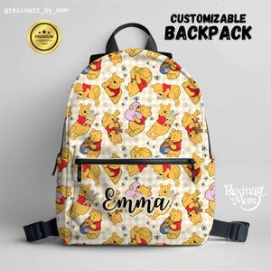 Honey Bear Backpack, Disney Backpack, Disney Bag, Disney School Bag, Customizable Backpack, Kids Backpack