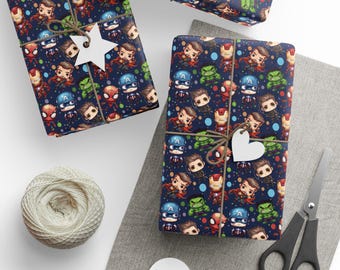 Cadeaupapier superheld, gepersonaliseerd Avengers-inpakpapier