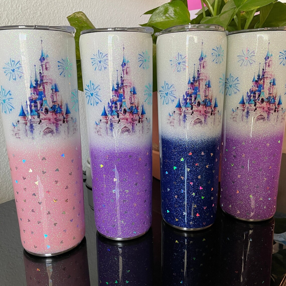 Disney Castle Glitter Tumbler / Disney Glitter Tumbler / Etsy
