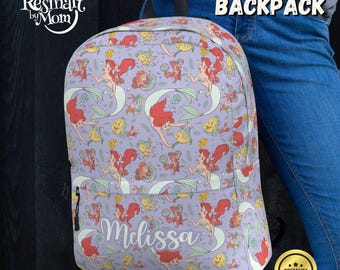 Zaino personalizzabile della Sirenetta, borsa scolastica Disney Ariel