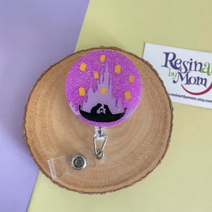 Tangled Badge Reel | Disney Rapunzel Retractable ID Holder | Sun Emblem Clip for Nurses, Teachers & Fans | Magical Work Accessory