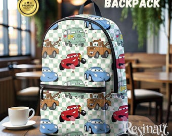 Mochila personalizable de Disney Cars, bolsa de viaje escolar