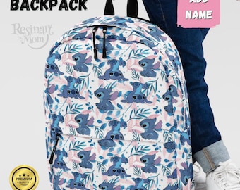 Mochila de Stitch personalizable, mochila escolar de Disney