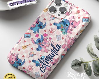 Stitch and Angel Phone Case, Lilo & Stitch Protective Cover