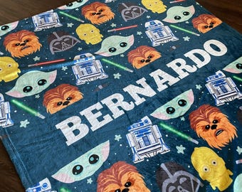 Gepersonaliseerde Star Wars sherpadeken: kindernaamdeken