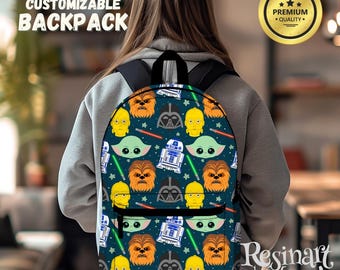 Mochila personalizable de Star Wars, mochila escolar infantil de Disney