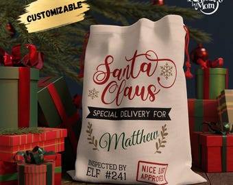 パーソナライズされたサンタサック、特別配達クリスマスギフトバッグ
