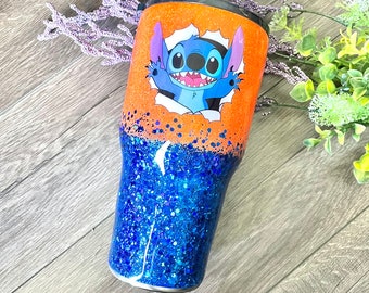 Stitch Glitter Tumbler / Disney Glitter Tumbler / Mickey and Minnie Glitter Tumbler / Custom Cup