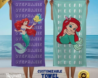 Toalla de playa de La Sirenita: Toalla de verano personalizada