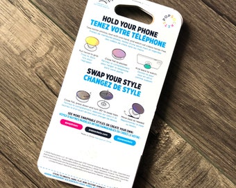 Smiley Face Popsocket Grip: Yellow Glitter, Swappable Top - Etsy