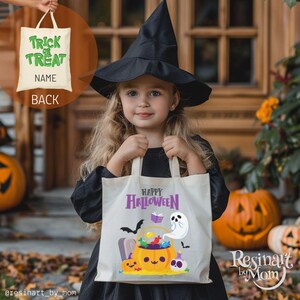 Pumpkin Candy Bag for Kids – Reusable Trick or Treat Bag with Cute Halloween Design – Personalized Tote Bag for Kids, Halloween Gift