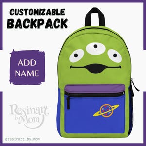 Toy Story Alien Backpack for Kids – Little Green Men School Bag – Cute Cartoon Bookbag – Toddler & Boys Travel Backpack