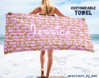 Disney Cruise Beach Towel, Personalized Vacation Keepsake