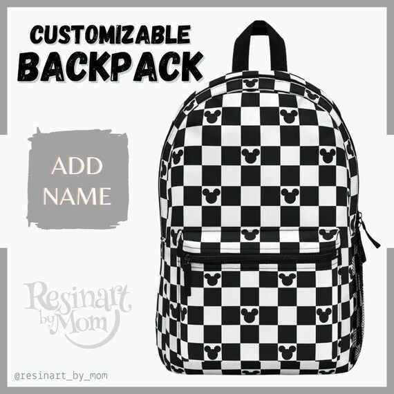 Disney Black and White Checkered Backpack with Red Accents Loungefly Disney Pixar Turning Red Cosplay Mini Backpack for  main image 3