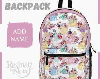 Mochila de princesas Disney, mochila escolar personalizada para niños