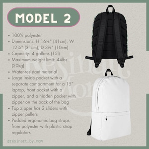 Puede incluir: Mochila Modelo 2, fabricada en 100% poli&eacute;ster. Presenta un dise&ntilde;o blanco y negro, con dimensiones de 41 cm de alto, 31 cm de ancho y 10 cm de profundidad. Tiene una capacidad de 15l y un peso m&aacute;ximo de 20 kg. Incluye un bolsillo interior grande y un bolsillo frontal.