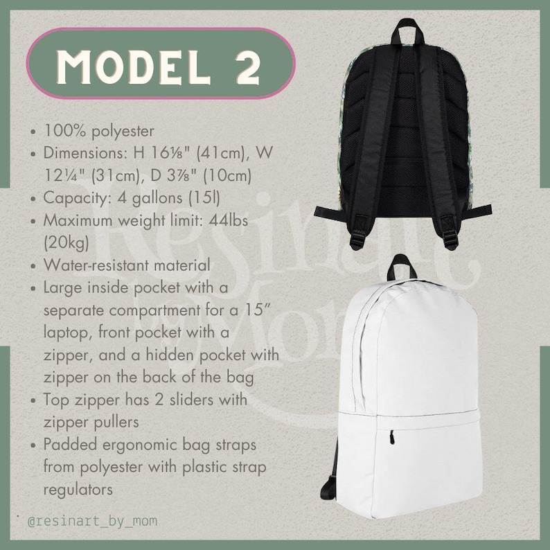 Puede incluir: Mochila Modelo 2, fabricada en 100% poli&eacute;ster. Presenta un dise&ntilde;o blanco y negro, con dimensiones de 41 cm de alto, 31 cm de ancho y 10 cm de profundidad. Tiene una capacidad de 15l y un peso m&aacute;ximo de 20 kg. Incluye un bolsillo interior grande y un bolsillo frontal.