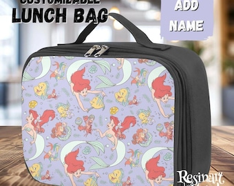 Ariel Lunch Bag, Insulated Disney School Bag, Customizable