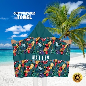 Hooded Towel For Kids, Beach towel with Name, Custom Beach Towel, Personalized Beach Towel, Beach Towel Gift, Custom Towel With Name