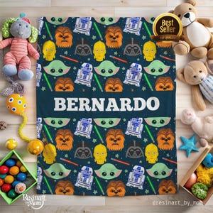 Personalized Star Wars Sherpa Blanket: Kids Name Blanket