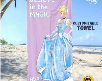 Personalisierte Cinderella Strandtuch, Disney Prinzessin Geschenk