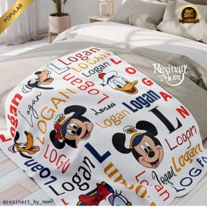 Disney Cruise Blanket, Personalized Kids Name Blanket, Sherpa Blanket, Customizable Blanket, Custom Name Minnie Baby Blanket