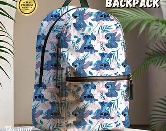 Mochila de Stitch personalizable, mochila escolar de Disney