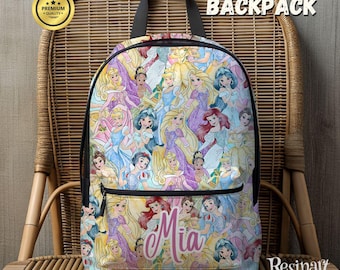 Mochila de Princesas Disney, Mochila Escolar Personalizable para Niños