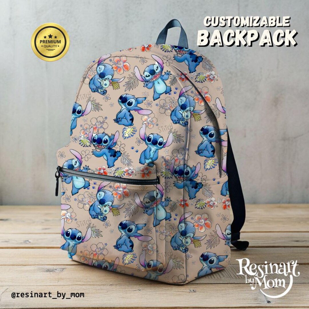 Disney Stitch Backpack, Aloha Hawaiian Bookbag, Customizable - Etsy