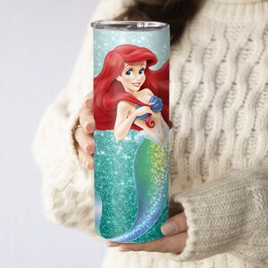 Ariel Tumbler, Custom Disney Princess Tumbler, Disney Princess Gift, Mermaid Gifts, Personalized Water Bottle, Princess Cup with Name