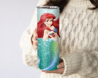 Ariel Tumbler, Custom Disney Princess Water Bottle