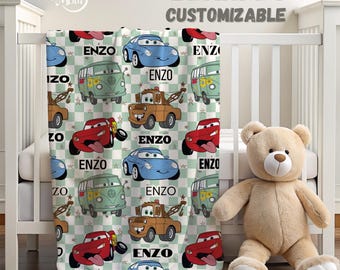 Disney Cars sherpadeken, gepersonaliseerde naamdeken