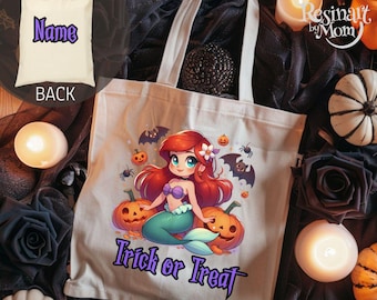 Personalized Ariel Halloween Treat Bag: Little Mermaid Tote