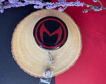 Scarlet Witch Glitter Badge Reel: Avengers ID Holder