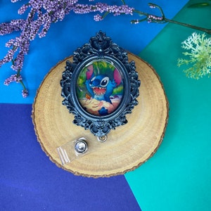 Stitch Inspired Glitter Badge Reel