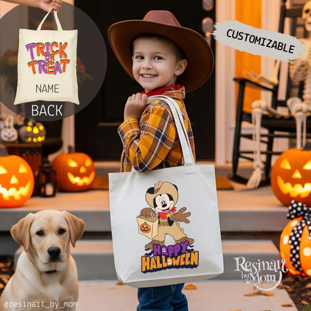 Personalized Halloween Tote Bag – Kids Trick or Treat Candy Bag - Etsy