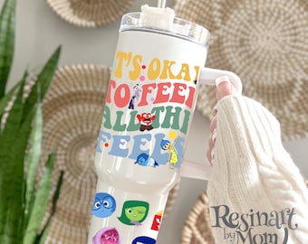 Inside Out Tumbler, Disney Insulated Cup with Straw & Handle